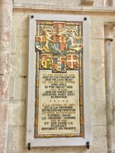 Remembrance of the Great War - commonly seen in churches in N France.