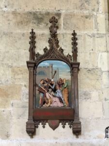 One of the intricately carved and painted stations of the cross.
