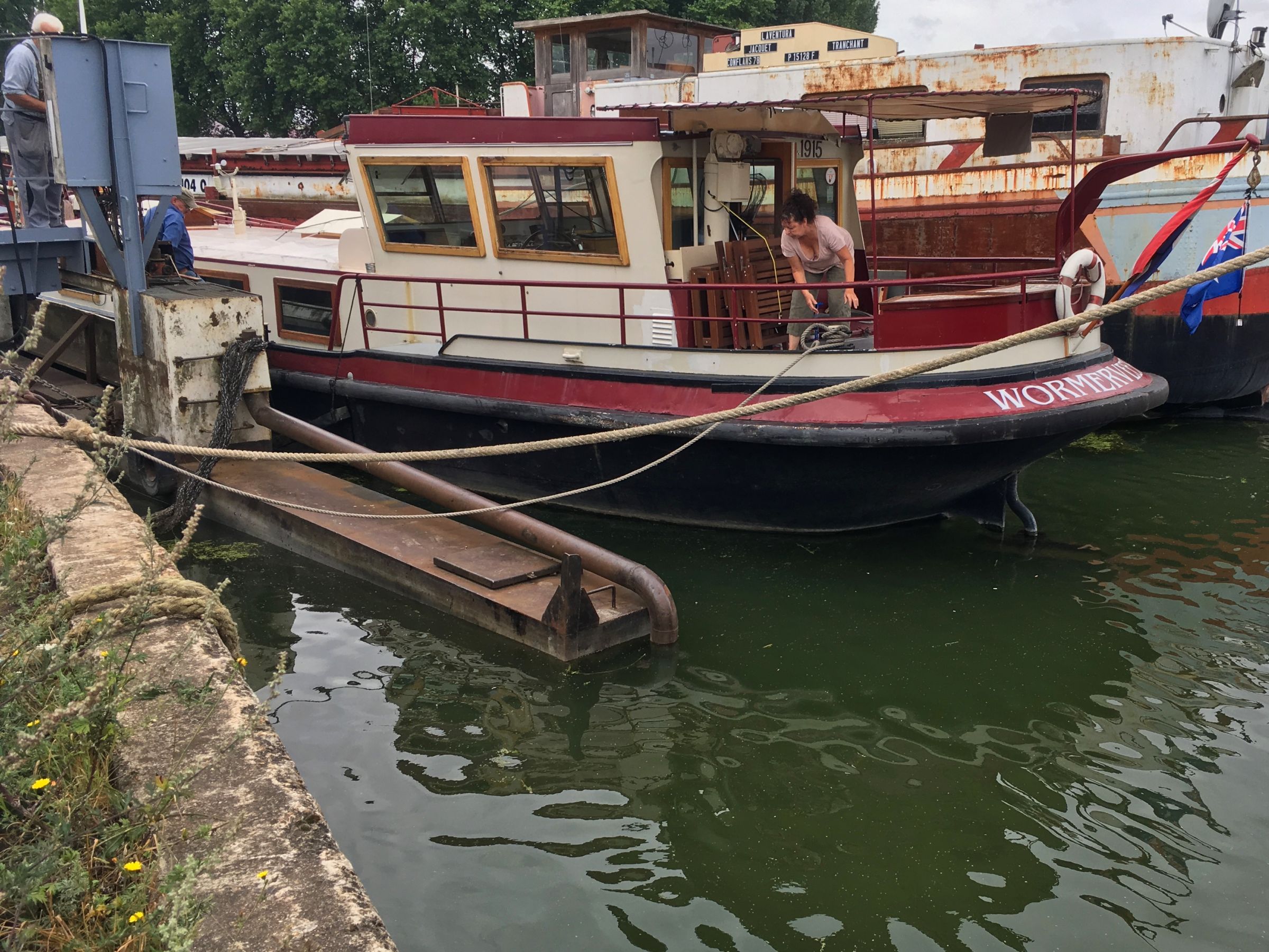 Ready for lifting in the dry dock.