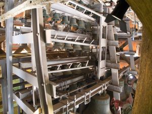 Just some of the 62 bells in the carillon.