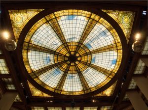 The ornate skylight.