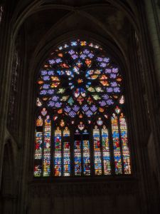The south rose window, dating from the 16th century