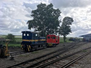 One of the diesel locos in the yard.